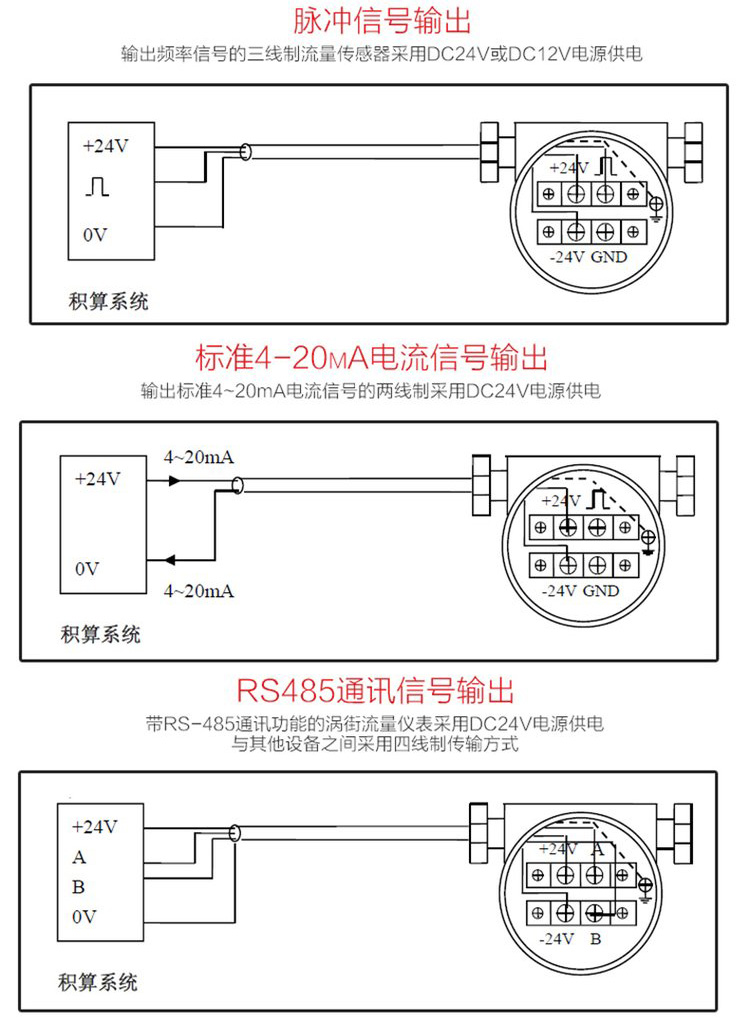 温压补偿蒸汽流量计接线图