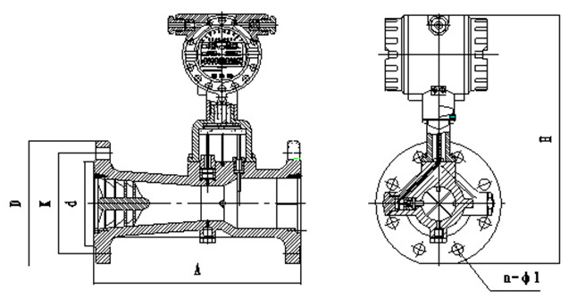dn65旋进旋涡流量计外形图