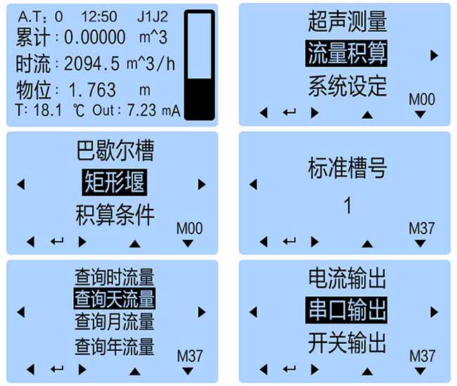 水库超声波流量计仪表显示图